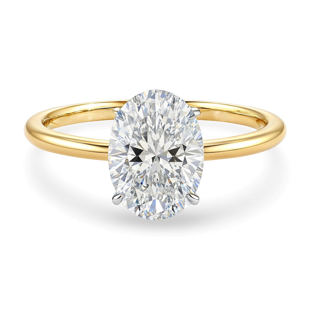 2 Carat Oval Lab Grown IGI G/VS1 Diamond Solitaire Ring in 10K Yellow Gold - GreatSpace Discounts