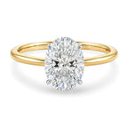 2 Carat Oval Lab Grown IGI G/VS1 Diamond Solitaire Ring in 10K Yellow Gold - GreatSpace Discounts