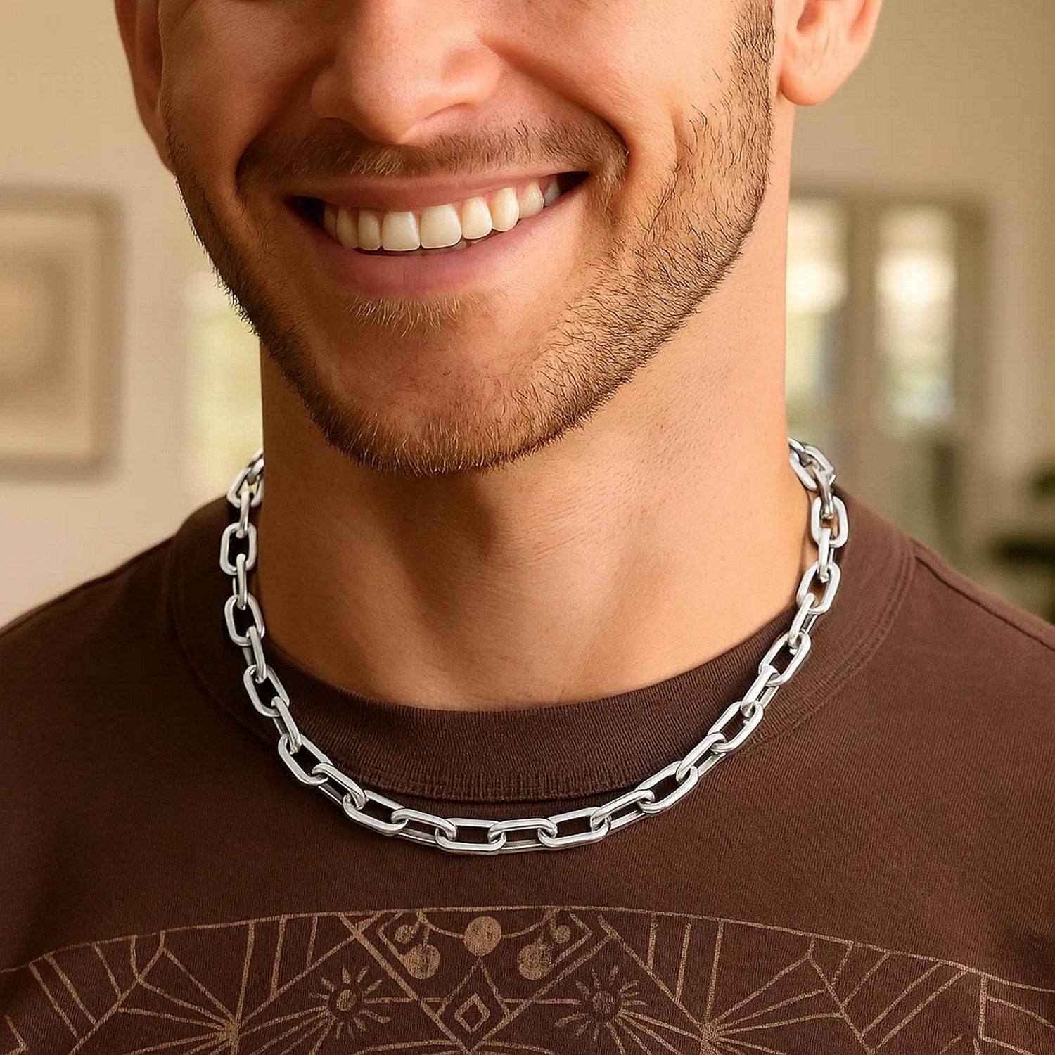 Sterling Silver Squared Paperclip Chain (10.20 mm) - GreatSpace Discounts