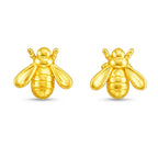 14k Yellow Gold Bee Stud Earrings - GreatSpace Discounts