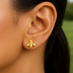 14k Yellow Gold Bee Stud Earrings - GreatSpace Discounts