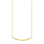 14k Yellow Gold Necklace with Polished Curved Bar Pendant