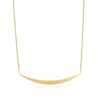 14k Yellow Gold Necklace with Polished Curved Bar Pendant