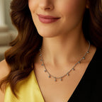 Sterling Silver Rhodium Plated Bead Necklace