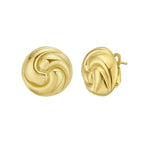 Sterling Silver Yellow Gold Plated Puffed Swirly Knot Stud Earrings