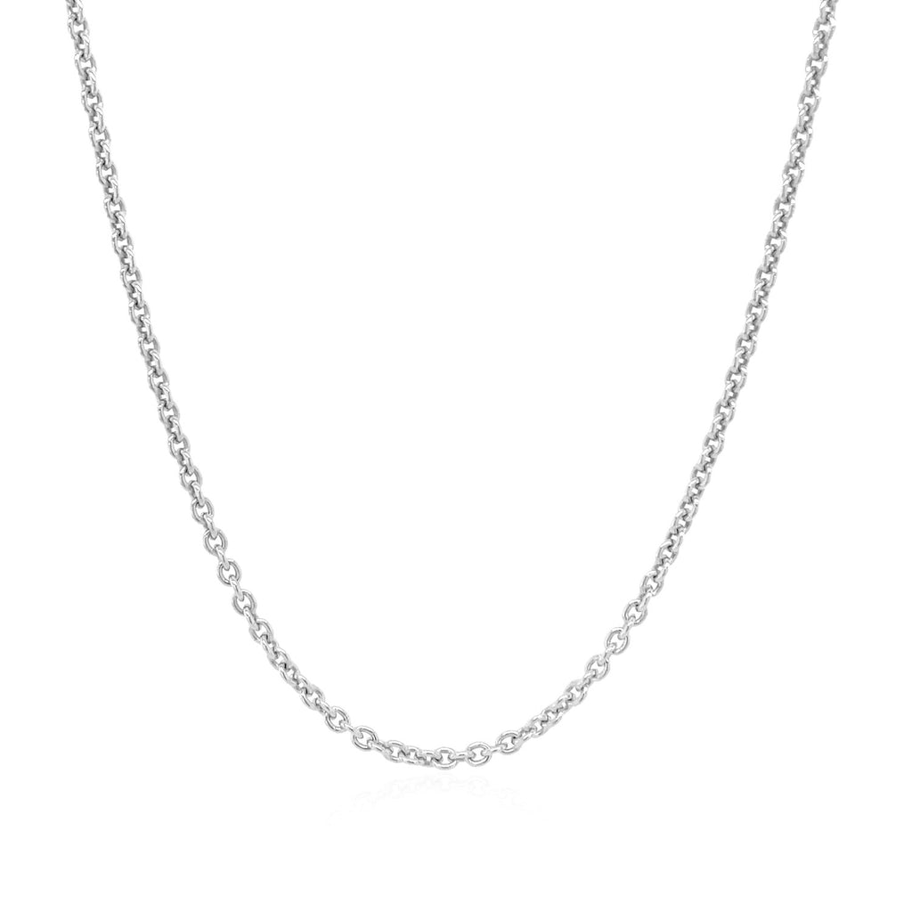 Sterling Silver Rhodium Plated Round Cable Chain (1.80 mm) - GreatSpace Discounts