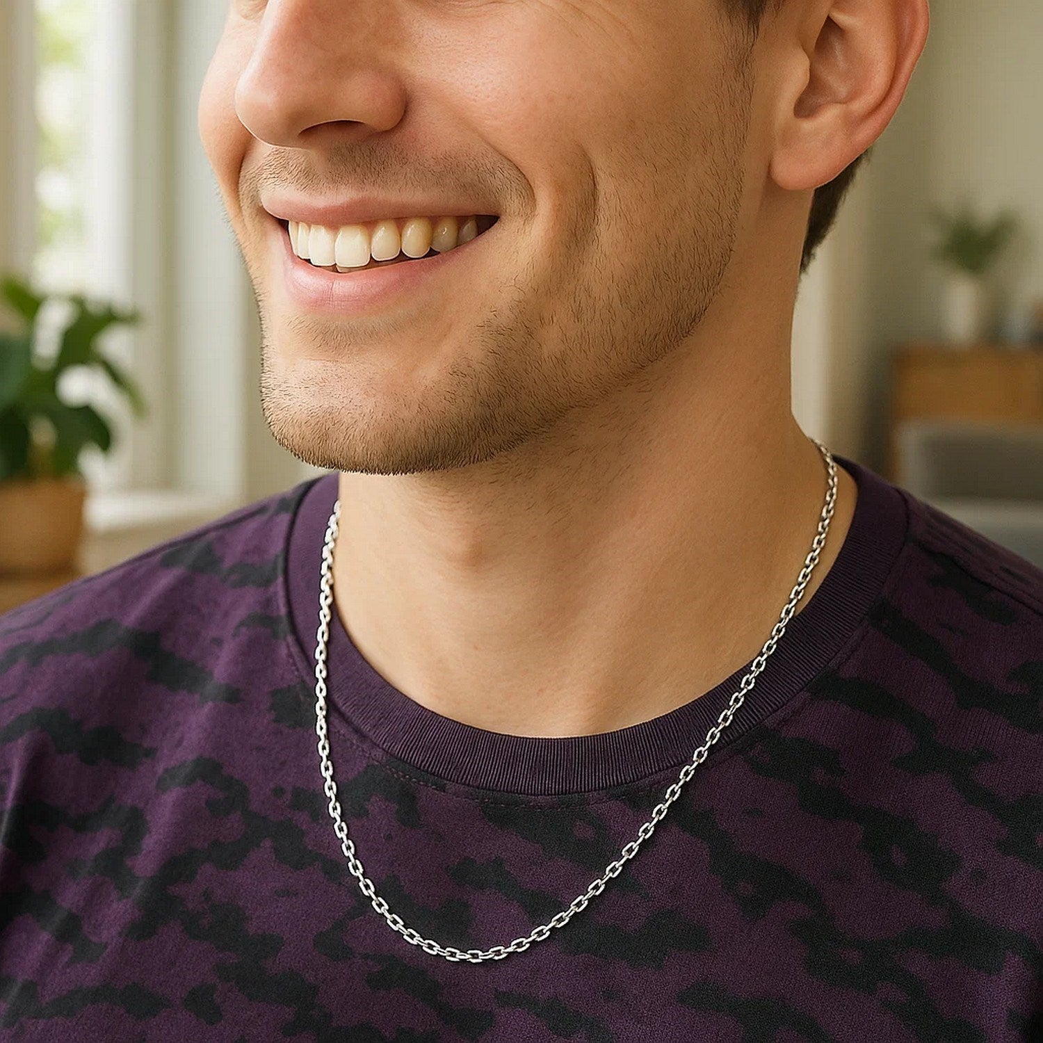 Sterling Silver Rhodium Plated Round Cable Chain (1.80 mm) - GreatSpace Discounts