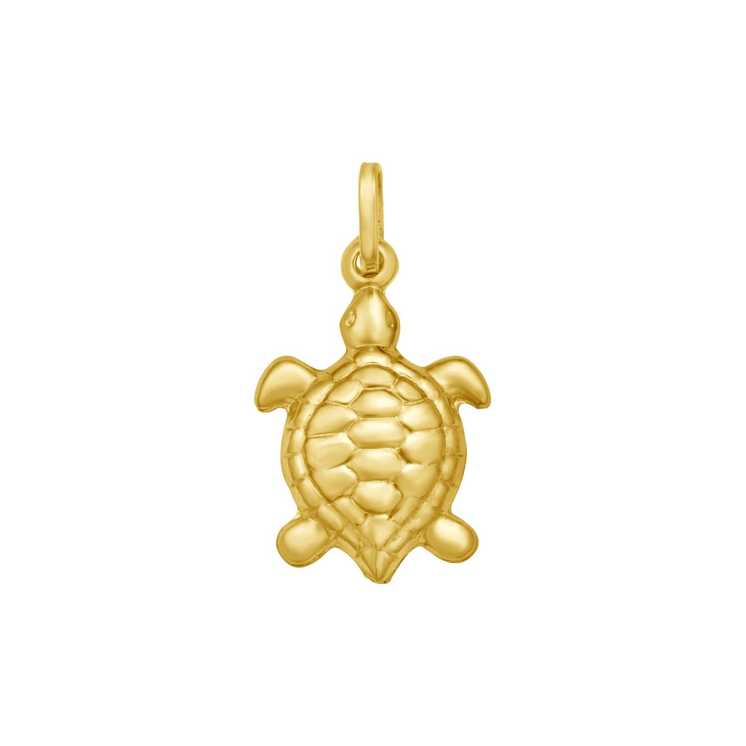 14K Yellow Gold Polished Turtle Charm Pendant - GreatSpace Discounts