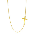 14k Yellow Gold Plain Cross Motif Necklace - GreatSpace Discounts