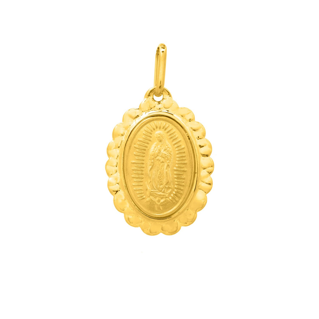 Religious Pendant with Our Lady of Guadalupe in 14K Yellow Gold - GreatSpace Discounts