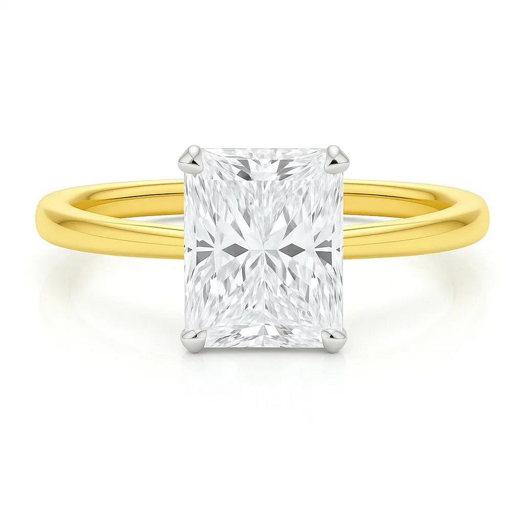 5 Carat Radiant Lab Grown IGI G/VS1 Diamond Solitaire Ring in 10K Yellow Gold - GreatSpace Discounts