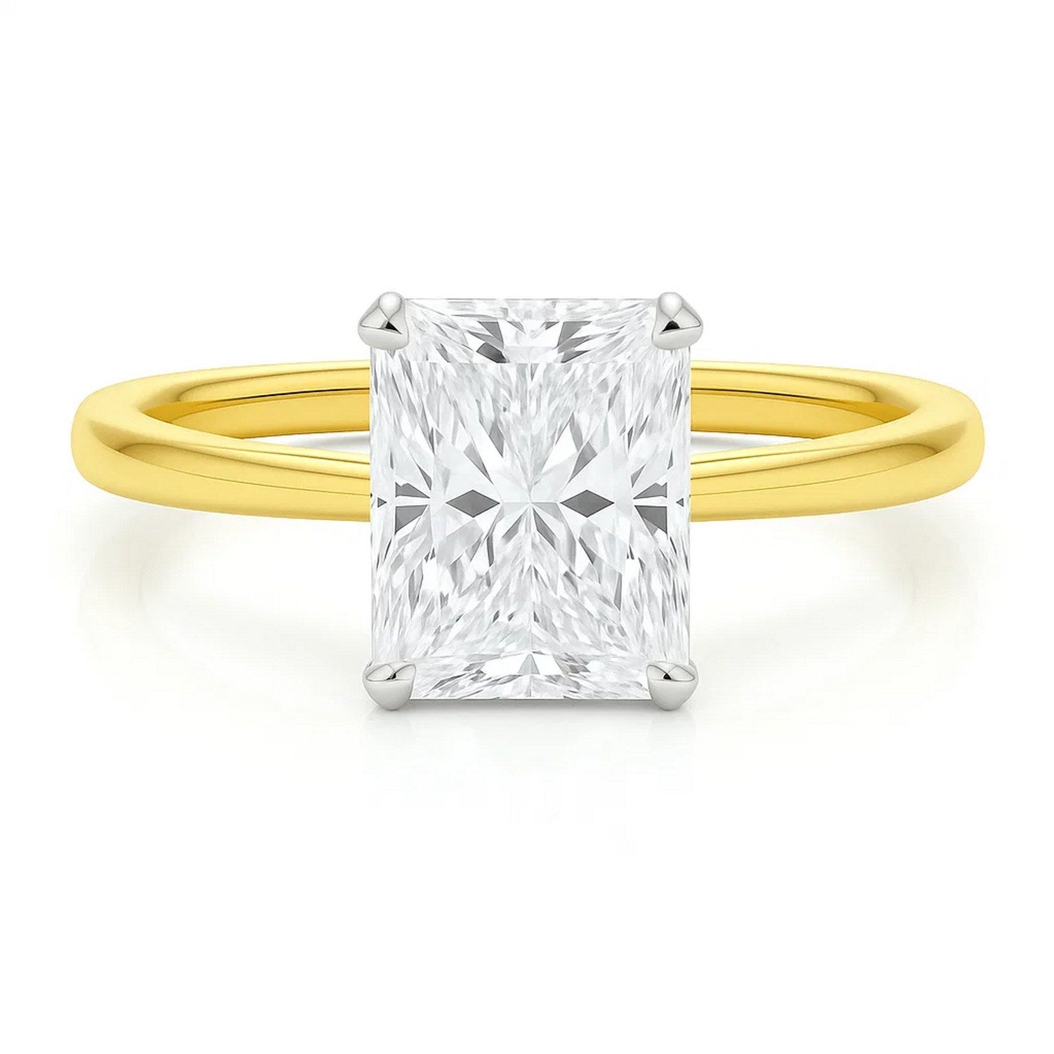 5 Carat Radiant Lab Grown IGI G/VS1 Diamond Solitaire Ring in 10K Yellow Gold - GreatSpace Discounts