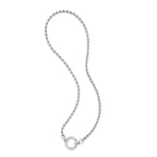 Sterling Silver Rhodium Plated Fancy Push Lock Rope Necklace