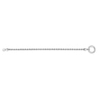Sterling Silver Rhodium Plated Fancy Push Lock Rope Necklace