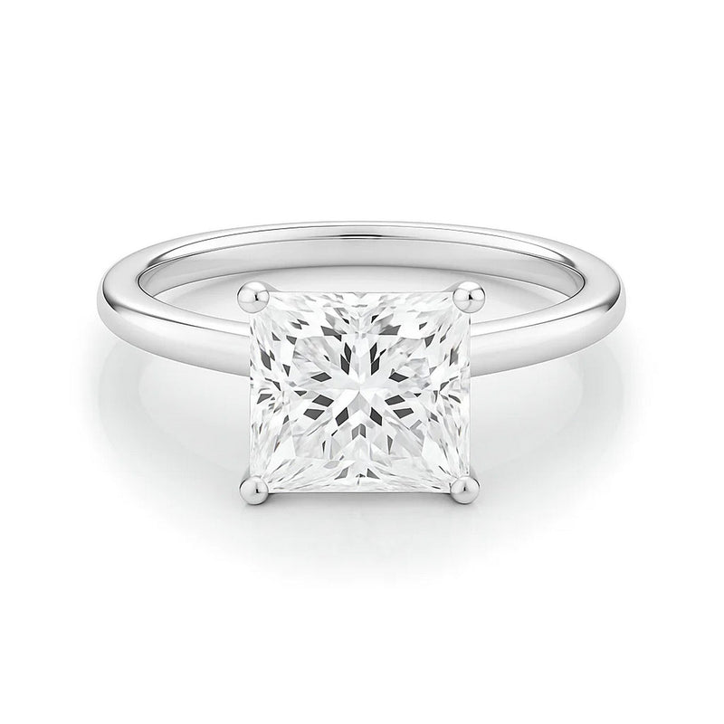 3 Carat Princess Lab Grown IGI G/VS1 Diamond Solitaire Ring in 10K White Gold - GreatSpace Discounts
