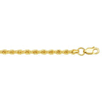 Lite Rope Chain Bracelet in 10k Yellow Gold  (2.50 mm) - GreatSpace Discounts