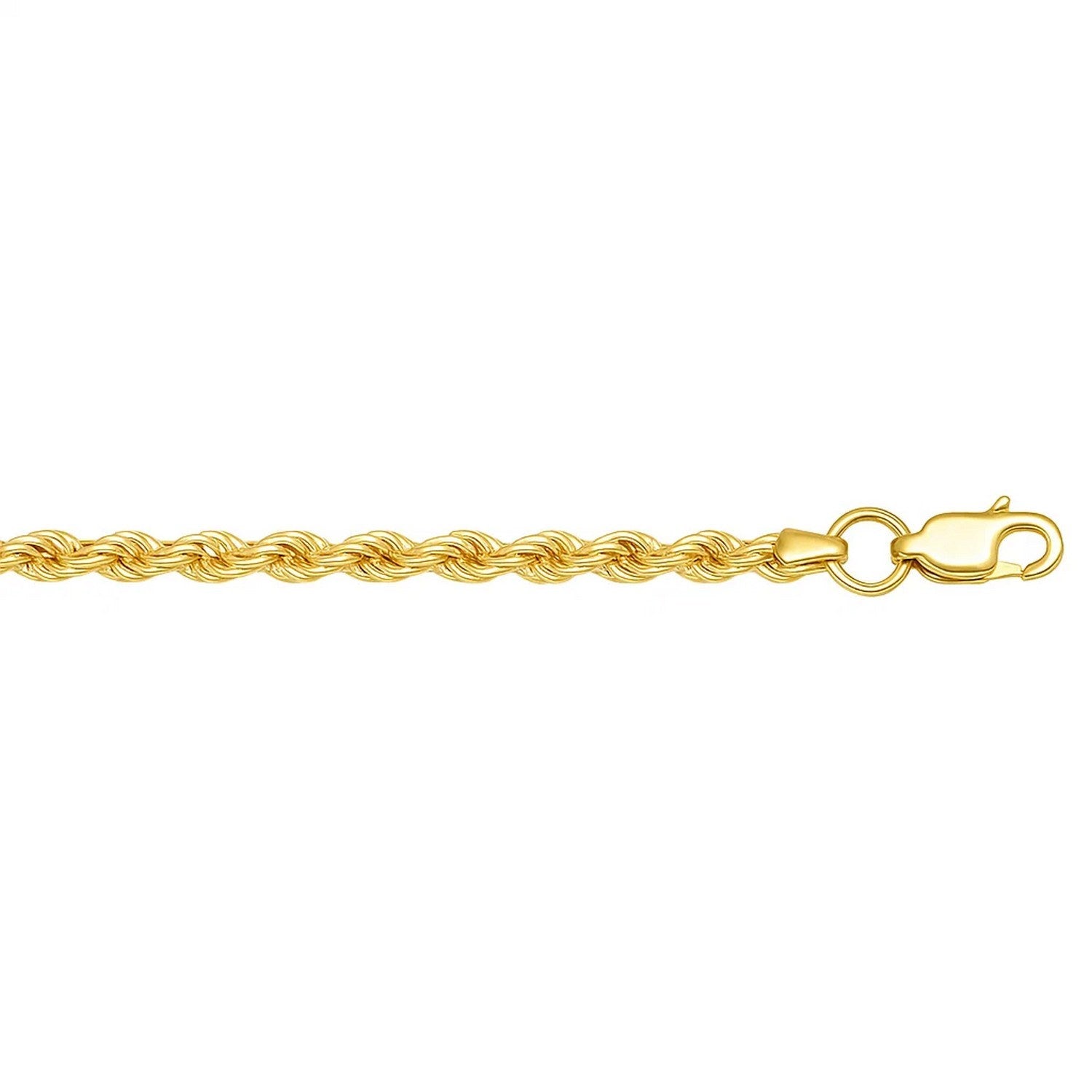Lite Rope Chain Bracelet in 10k Yellow Gold  (2.50 mm) - GreatSpace Discounts