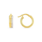 14k Two Tone Gold Double Round Hoops - GreatSpace Discounts