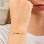 14K Two Tone Gold Diamon Oro Tennis Bracelet (2.40 mm) - GreatSpace Discounts