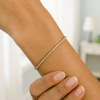 14K Two Tone Gold Diamon Oro Tennis Bracelet (2.40 mm) - GreatSpace Discounts