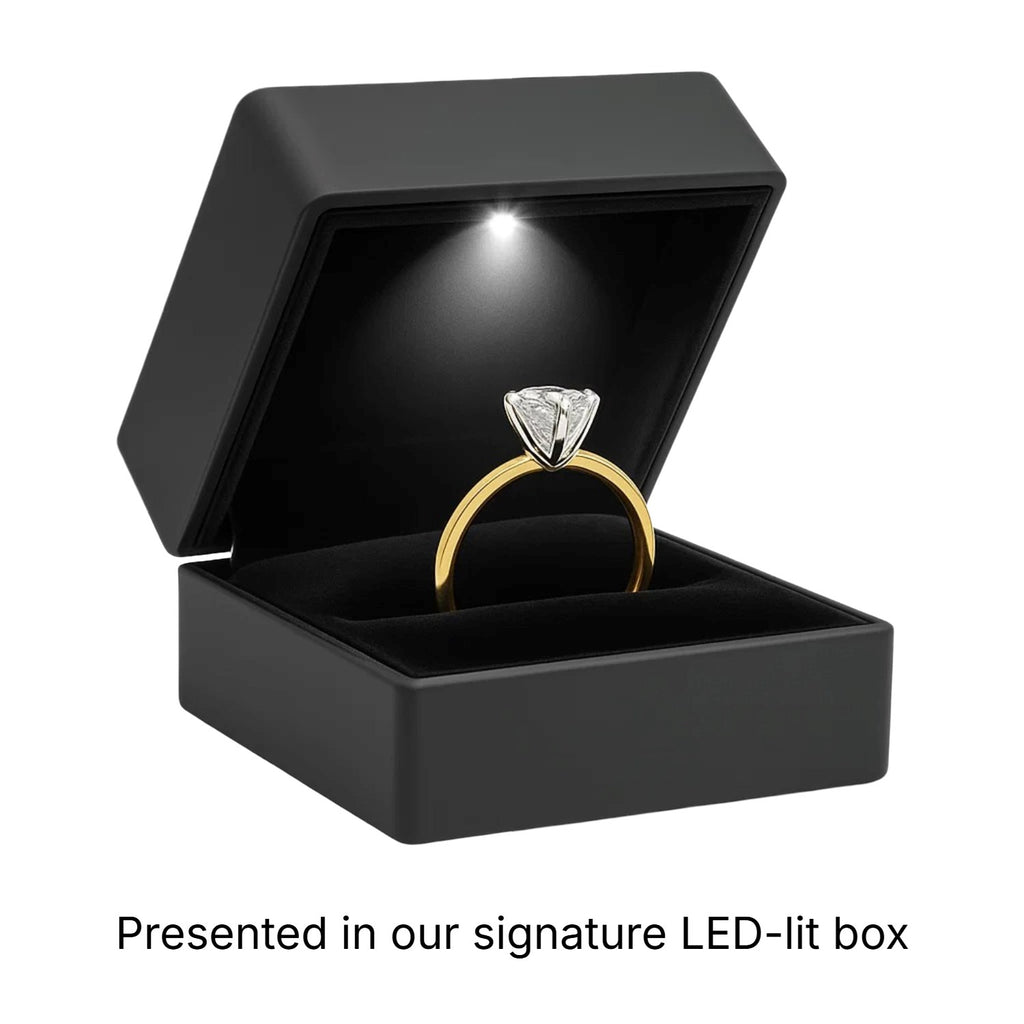 1 Carat Cushion Lab Grown IGI G/VS1 Diamond Solitaire Ring in 10K Yellow Gold - GreatSpace Discounts