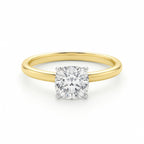 1 Carat Cushion Lab Grown IGI G/VS1 Diamond Solitaire Ring in 10K Yellow Gold - GreatSpace Discounts
