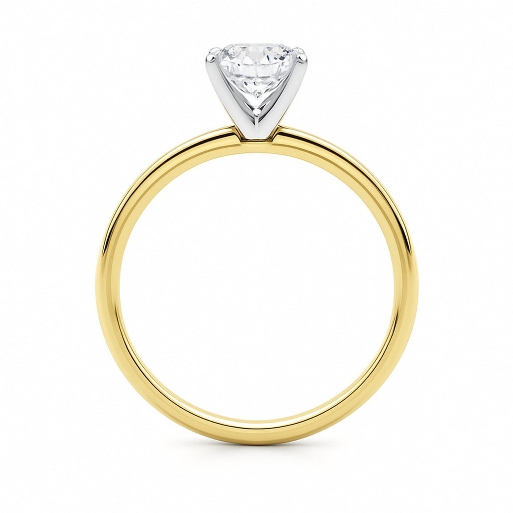 1 Carat Cushion Lab Grown IGI G/VS1 Diamond Solitaire Ring in 10K Yellow Gold - GreatSpace Discounts