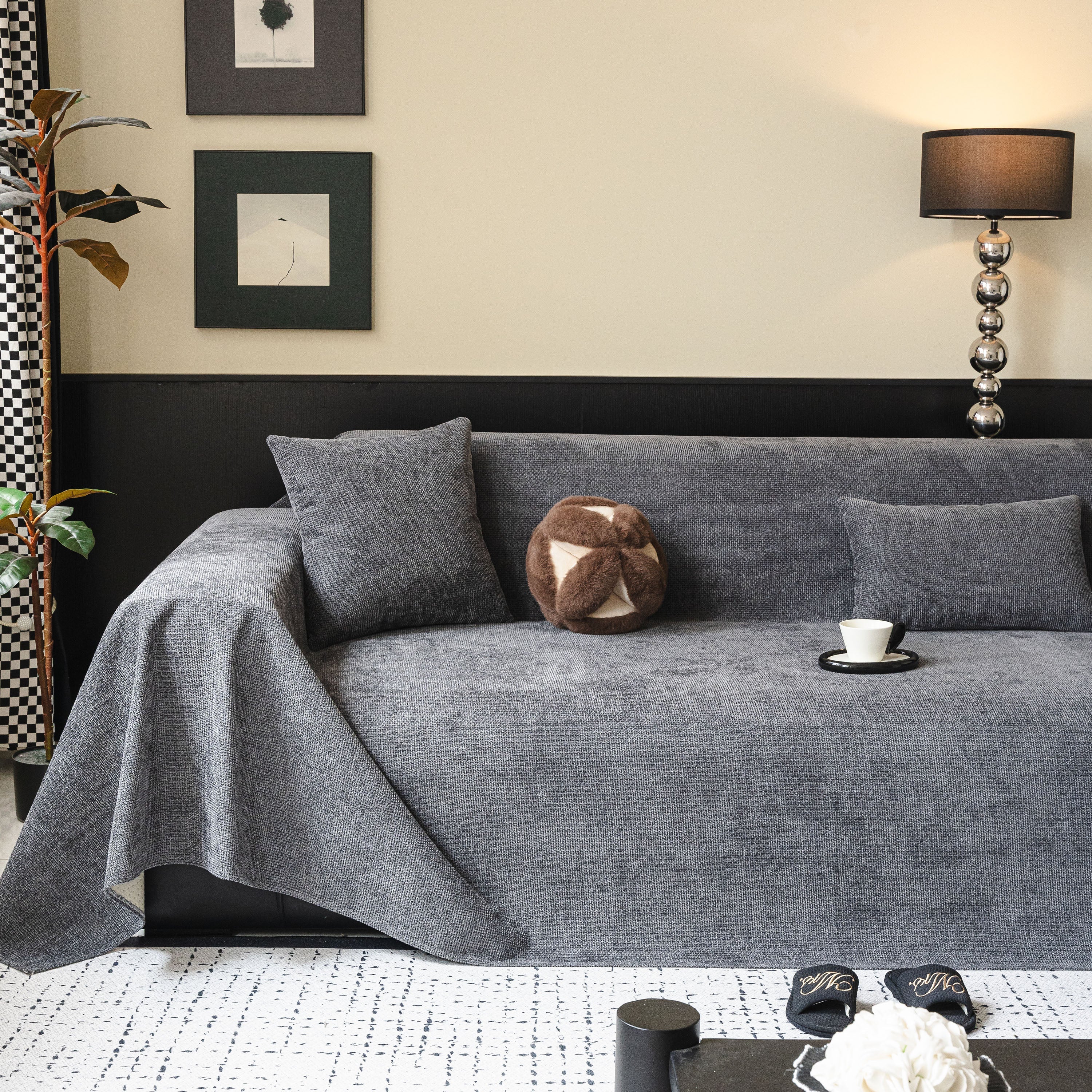 Waterproof Couch Throw Cover for Dogs, Non Slip Slipcover for Leather Fabric Sofa