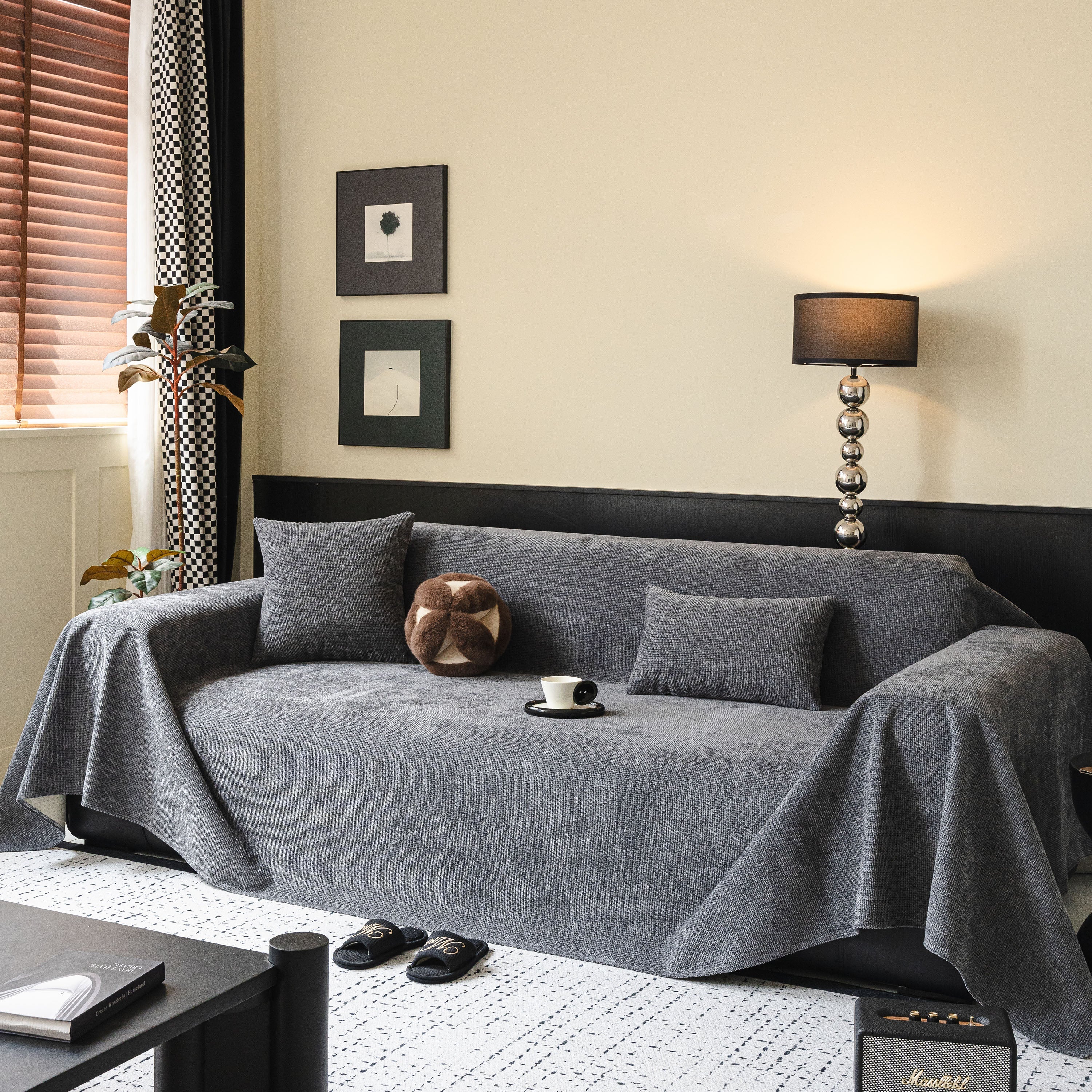 Waterproof Couch Throw Cover for Dogs, Non Slip Slipcover for Leather Fabric Sofa
