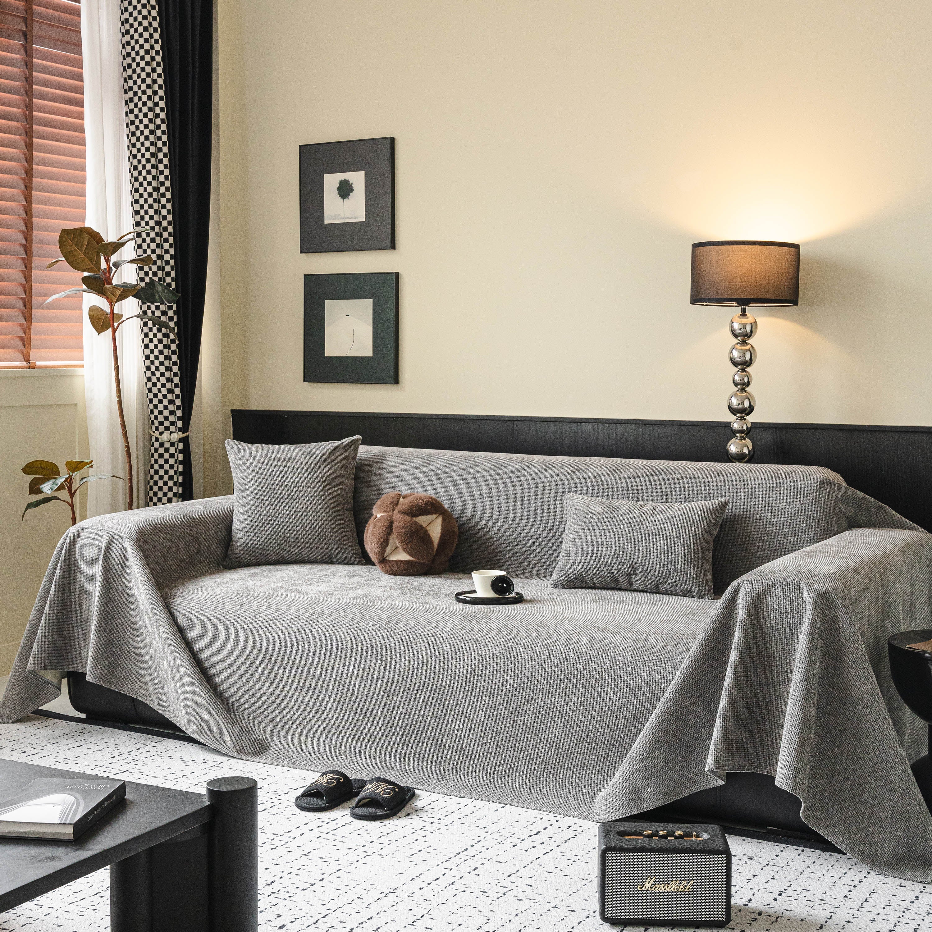 Waterproof Couch Throw Cover for Dogs, Non Slip Slipcover for Leather Fabric Sofa