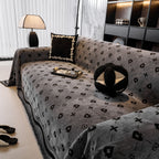 Chenille Jacquard Sofa Throw Cover Blanket, Luxury Thick Woven Couch Cover for Sofa