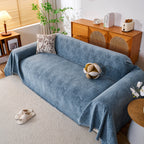 Cozy Textured Couch Protector with Fringe, Universal Soft Slipcover for Couch Sofa Bed
