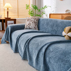Cozy Textured Couch Protector with Fringe, Universal Soft Slipcover for Couch Sofa Bed