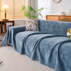 Cozy Textured Couch Protector with Fringe, Universal Soft Slipcover for Couch Sofa Bed