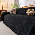 Cozy Textured Couch Protector with Fringe, Universal Soft Slipcover for Couch Sofa Bed