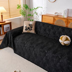 Cozy Textured Couch Protector with Fringe, Universal Soft Slipcover for Couch Sofa Bed