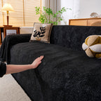 Cozy Textured Couch Protector with Fringe, Universal Soft Slipcover for Couch Sofa Bed
