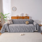Cozy Textured Couch Protector with Fringe, Universal Soft Slipcover for Couch Sofa Bed