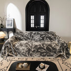 Large Floral Sofa Cover Throw Blanket, Plush Jacquard Non-Shedding Couch Cover for Pets