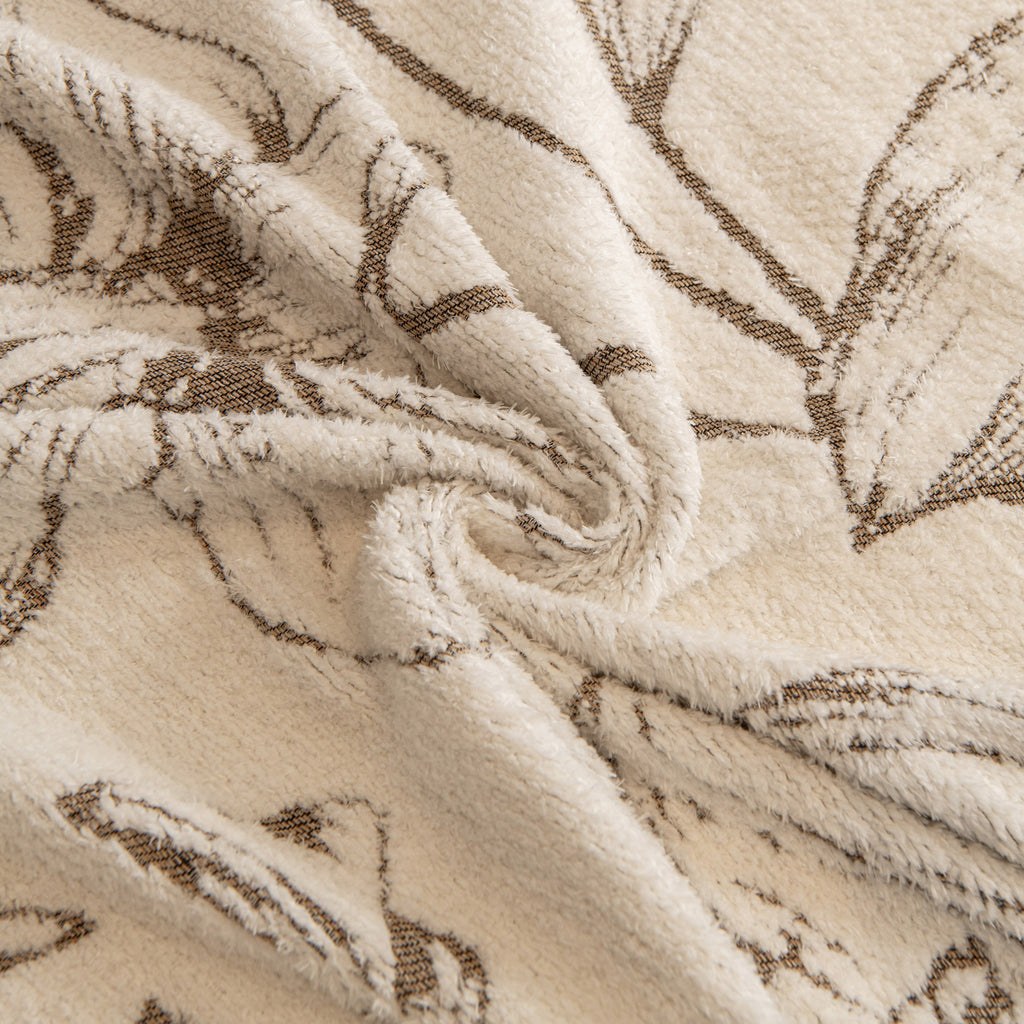 Large Floral Sofa Cover Throw Blanket, Plush Jacquard Non-Shedding Couch Cover for Pets