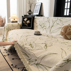 Large Floral Sofa Cover Throw Blanket, Plush Jacquard Non-Shedding Couch Cover for Pets