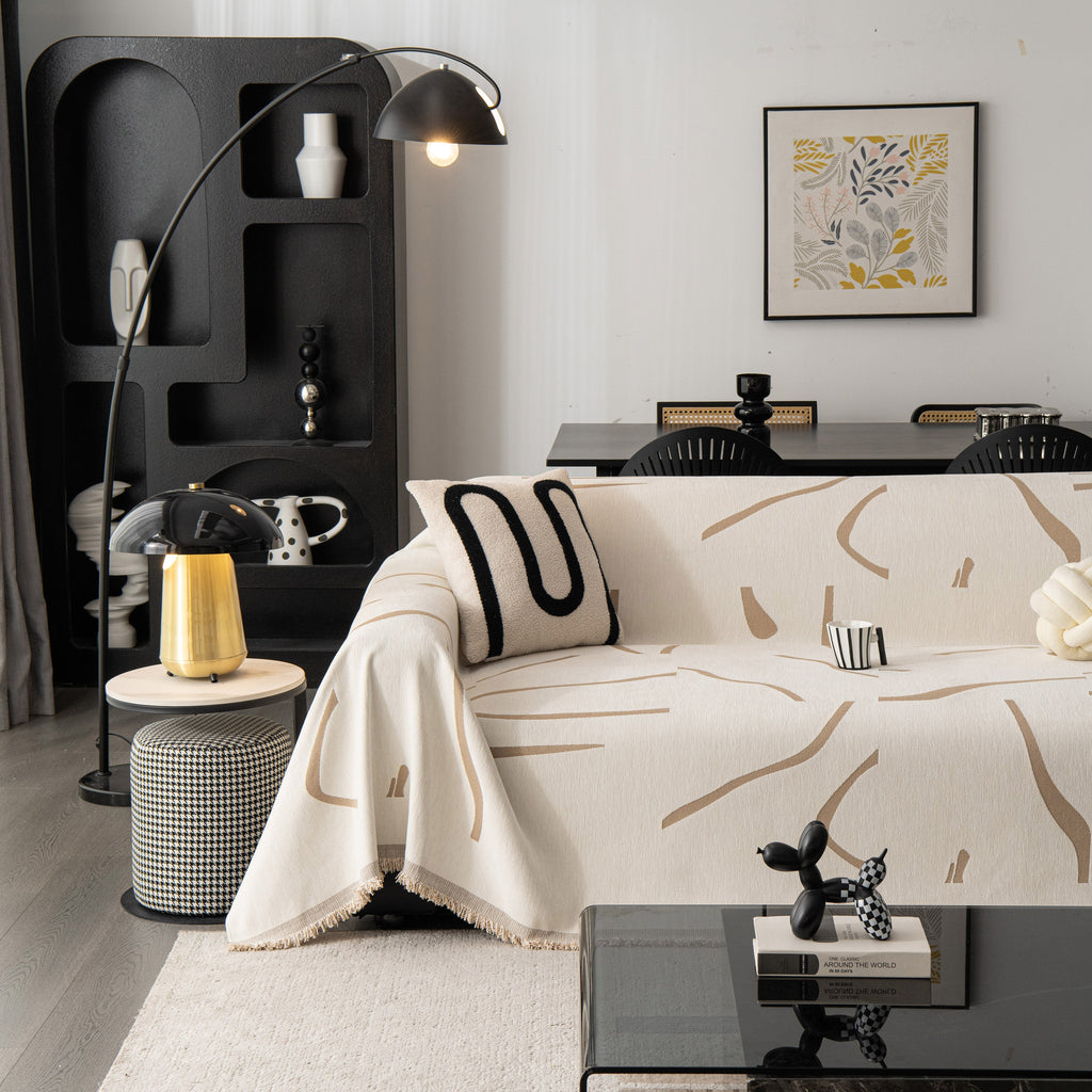 Modern Abstract Couch Cover Blanket, Decor Furniture Protector for Sectional Sofa