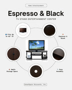 Espresso & Black TV Stand Entertainment Center - Fits up to 42-inch TV