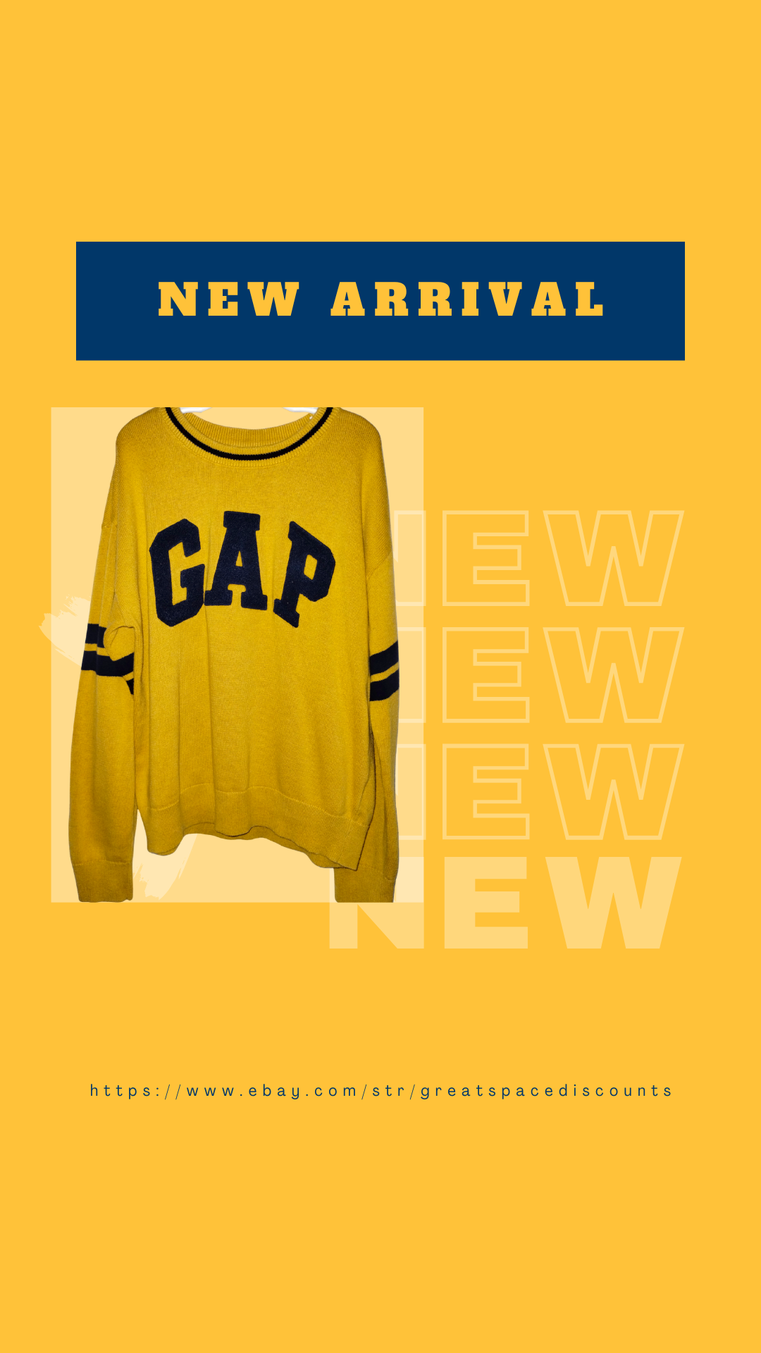 GAP Kids Logo Cotton Crewneck Sweater, Size 10 (L), Yellow