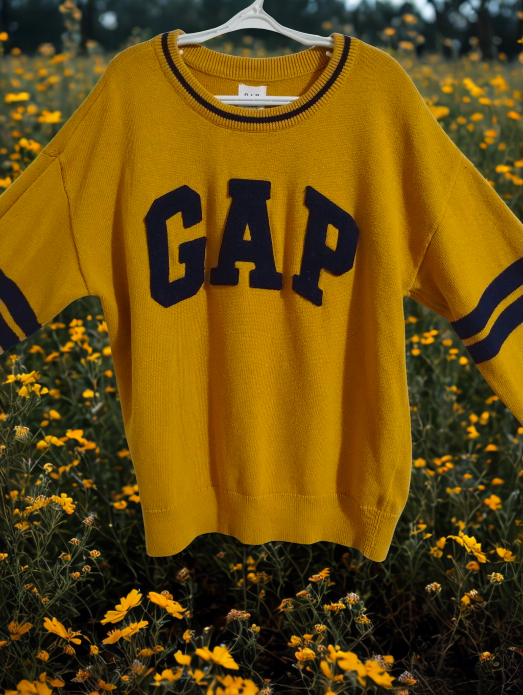 GAP Kids Logo Cotton Crewneck Sweater, Size 10 (L), Yellow