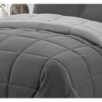 Grey Twin/Twin XL Traditional Microfiber Reversible 3-Piece Comforter Set