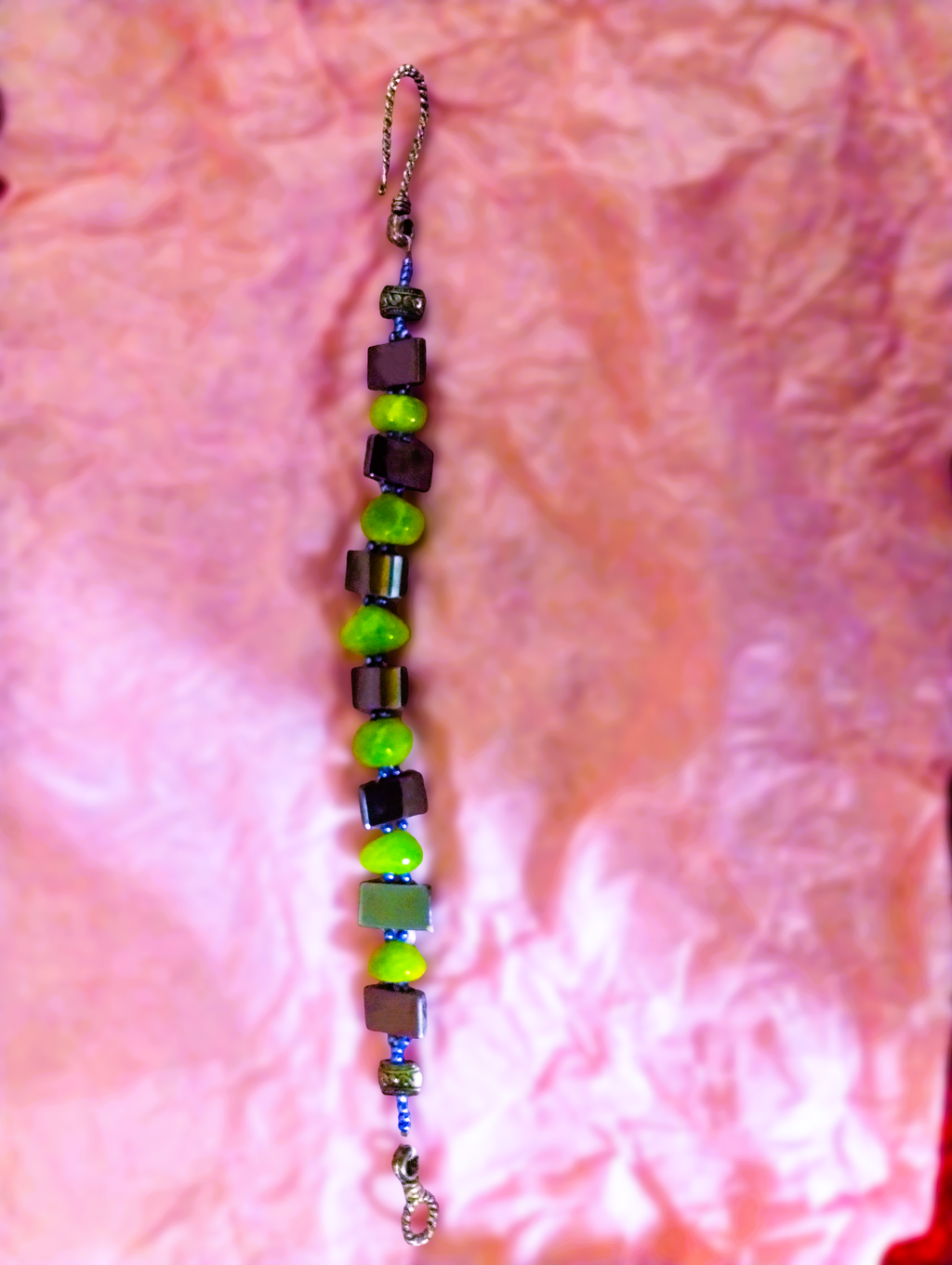 Artisan Green Mother of Pearl & Sterling Silver Bracelet