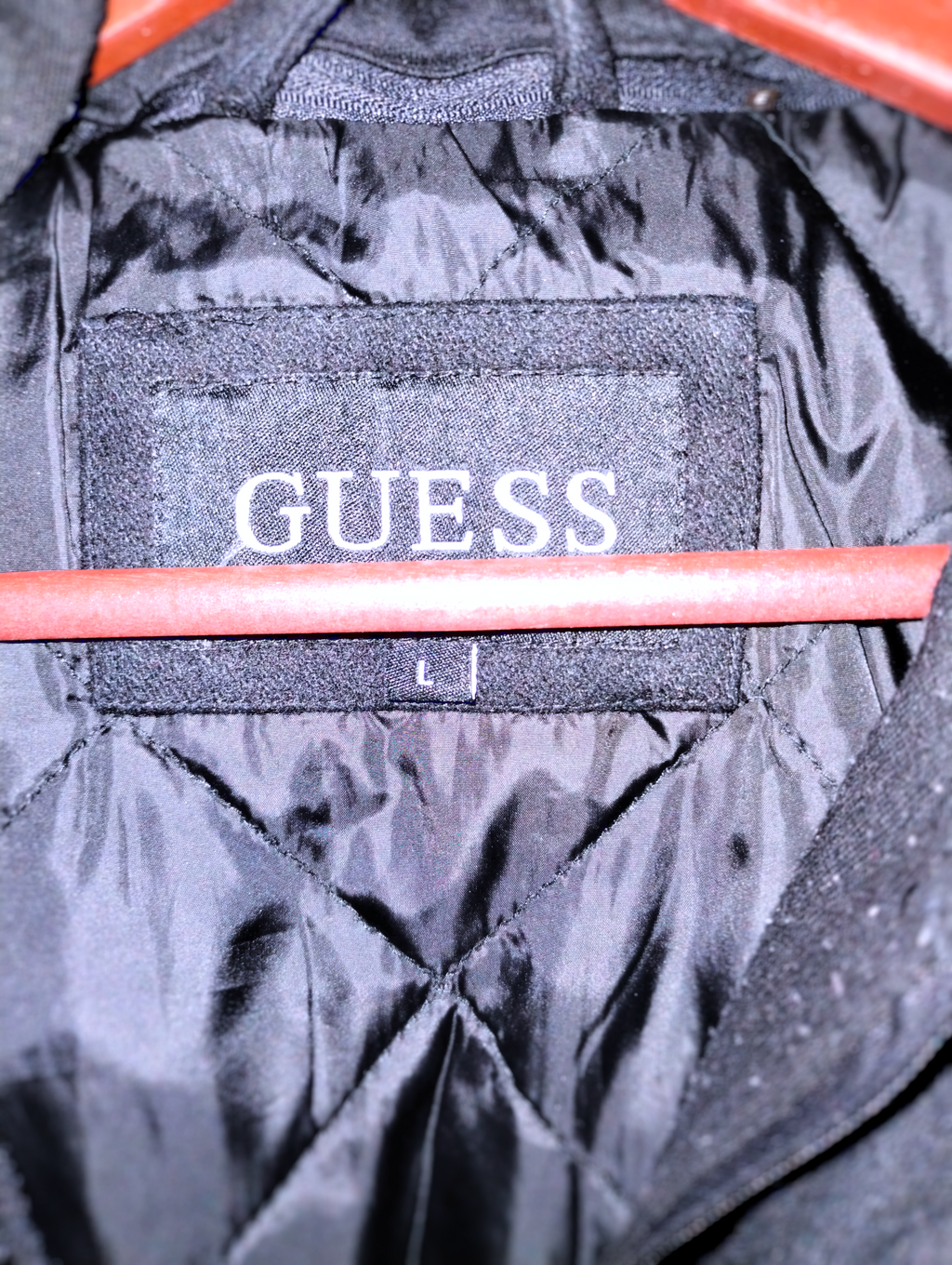 GUESS Men's Wool Coat - Black, Size Large, Preowned