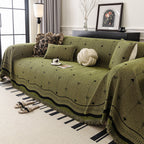Chenille Couch Throw Cover Decorative Herringbone Sofa Blanket Protector for Couch