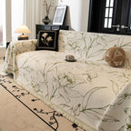 Large Floral Sofa Cover Throw Blanket, Plush Jacquard Non-Shedding Couch Cover for Pets